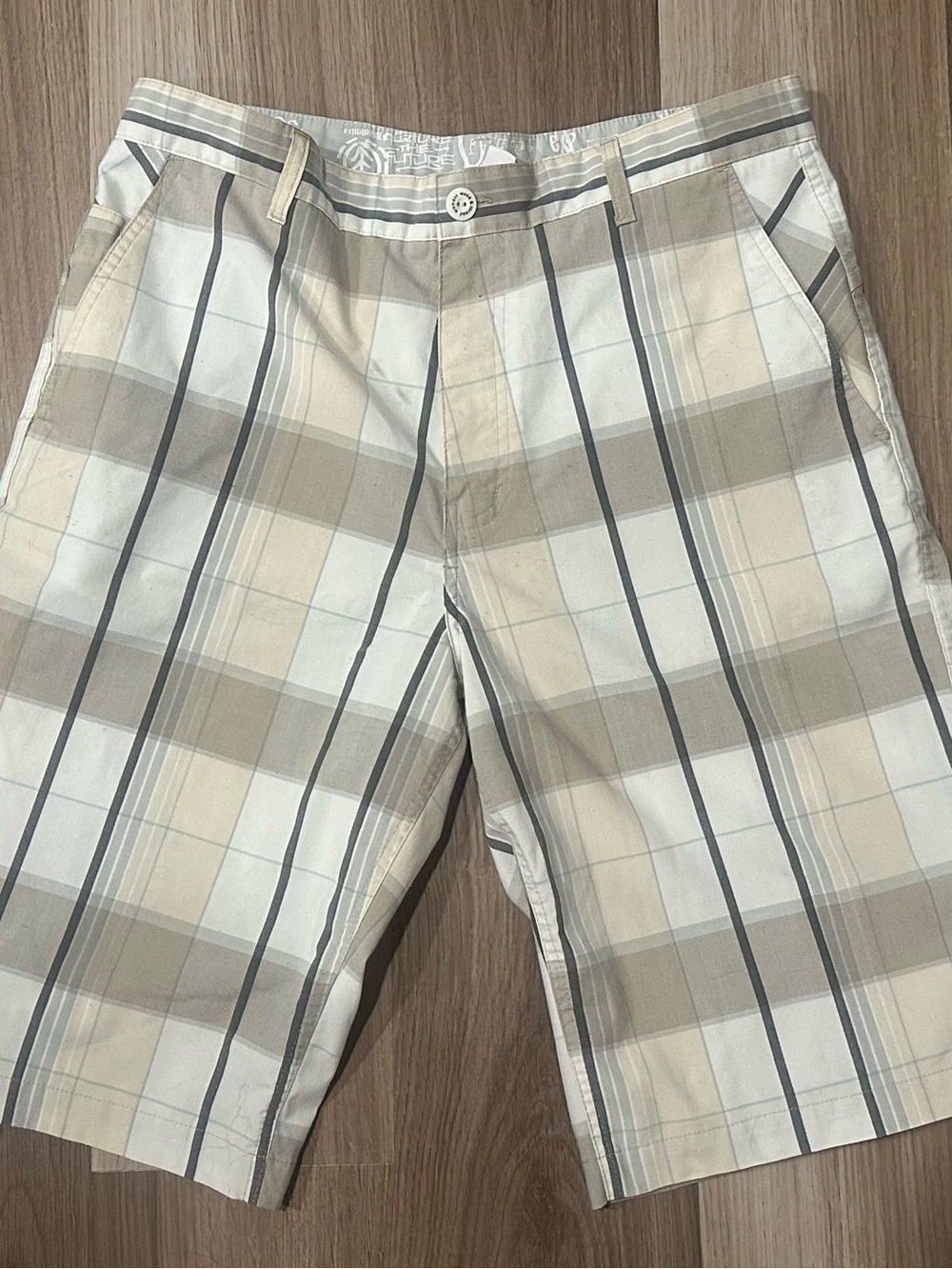 Element Plaid Skate Shorts Mens 36 Baggy Skater Vintage Y2K Wood Thread 2000s